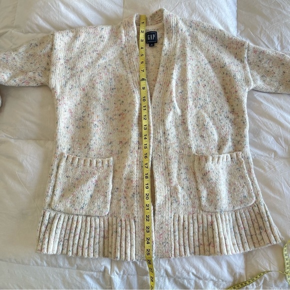 Gap Colorful cream cozy open cardigan sweater Wool - Picture 3 of 8
